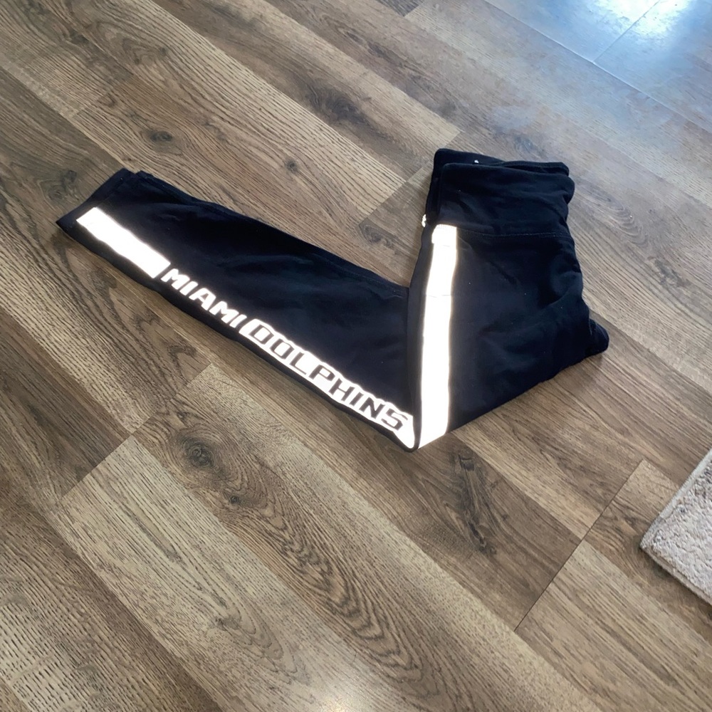 Miami Dolphins Black Leggings with Reflective Stripe